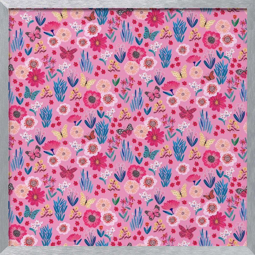 Butterflies & flowers Poster